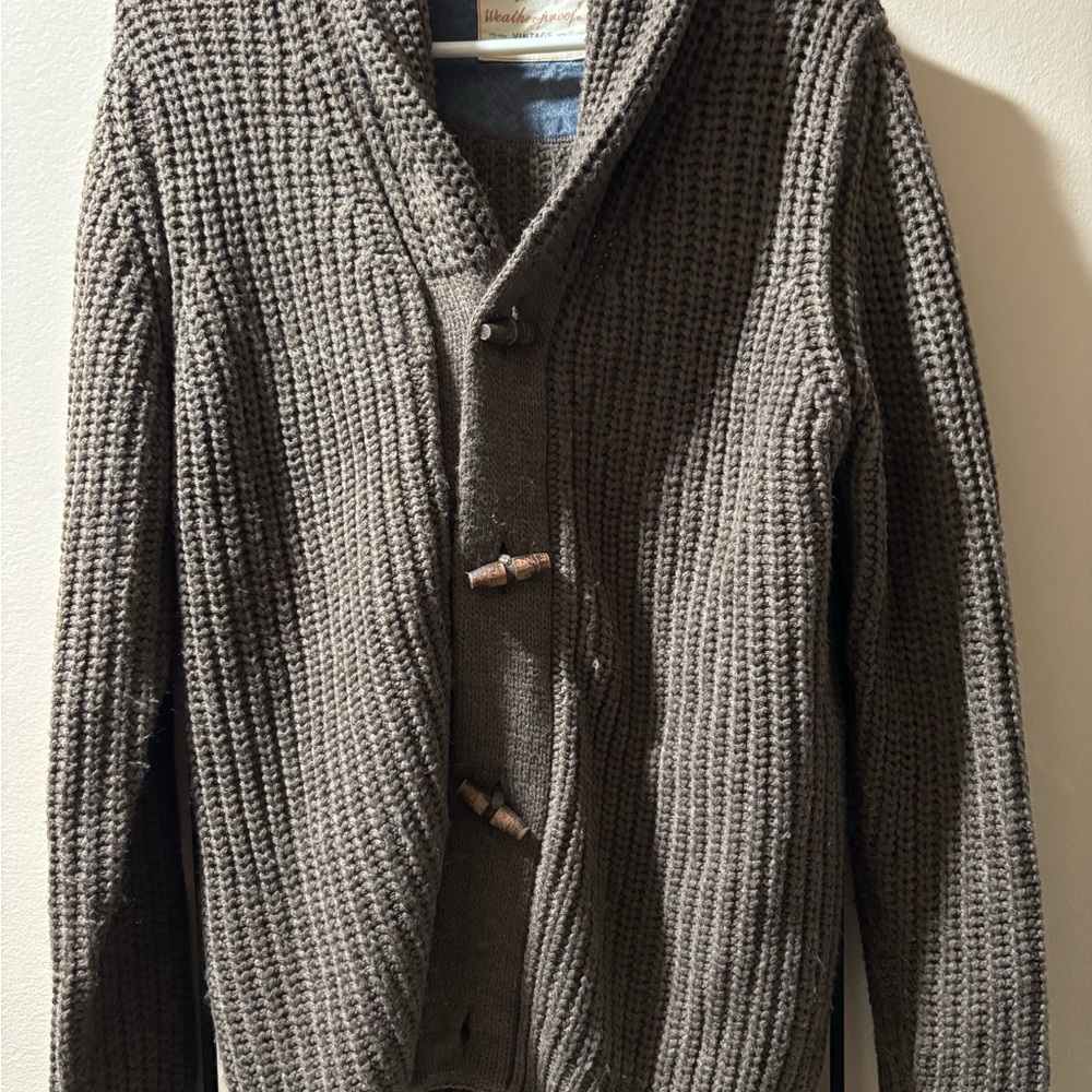 Weatherproof Gray Cardigan with Toggle Buttons